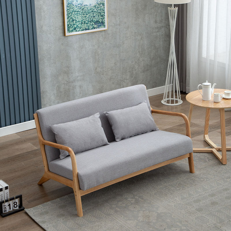 Chinese style small sofa single sofa chair double cloth art sofa net red rental room Japanese style sofa Nordic solid wood