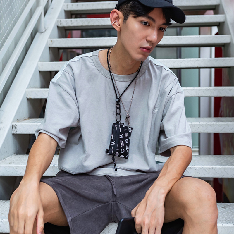 iMipack printed pattern zero wallet youth cross section metal buckle bracelet hanging neck minimalist mini-coin bag