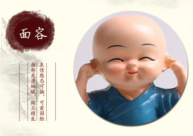 Đồ trang trí xe hơi, bốn không nhà sư, búp bê hoạt hình xe hơi, đồ trang trí cho người mới tu, đồ dùng nội thất xe hơi, đồ thủ công bằng nhựa - Ô tô nội thất Accesseries