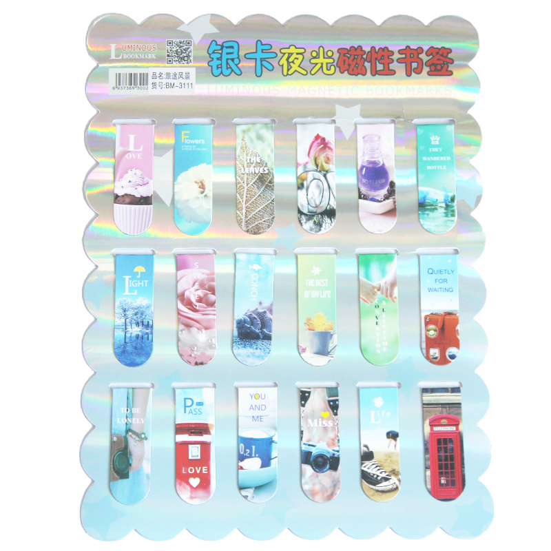 [Journey Scenery] 18 Bookmarks18 individual Cartoon magnetic bookmark Paper two-sided lovely Ancient style bookmark originality like a breath of fresh air pupil use exquisite bookmark children comic magnet bookmark Luminous prize Bookcase literature gift