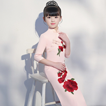 Children baby little virgin girl Cheongsam dress Summer Zhongda virgin retro Cheongsam Summer foreign style Chinese style spring and autumn