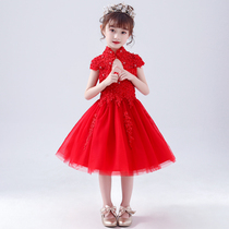 Children princess dress Girls dress dress Western style Little flower girl Tutu Piano playing little host model catwalk