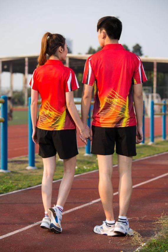 Quần áo bóng bàn ngắn tay phù hợp với nam và nữ mùa hè thoáng khí và nhanh khô quần áo thi đấu quần áo bóng bàn quần áo mua tùy chỉnh bàn bóng bàn leoviz