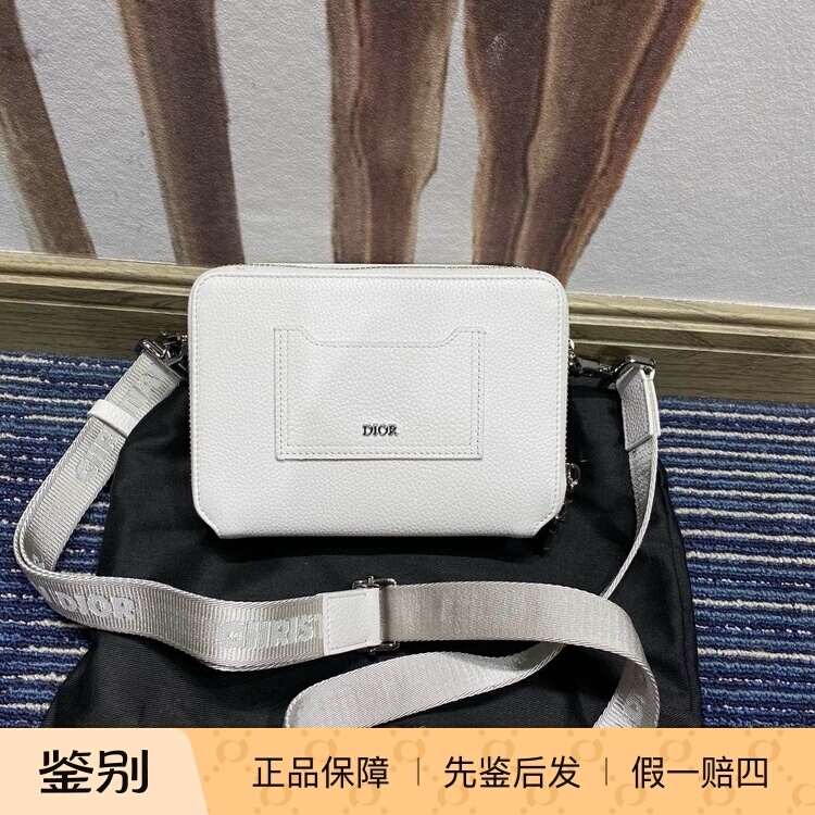 Clearance Sale, Domestic Stock, Dior Small Camera Bag, White Full Leather