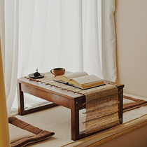 Floating Window Small Table Day Style Zen Imagery Tea Table Tea Table Bedroom Balcony Short Table Solid Wood Domestic Tatami Floating Window Renovation