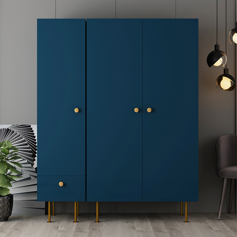 Simple assembly wardrobe Ramen Modern minimalist solid wood Wardrobe Small Family bedroom Nordic Economy Children's closet