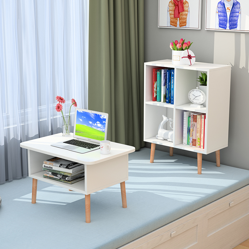 Nordic Floating Window Cabinet Shelf Window Tatami Tatami Small Desk Storage Cabinet Simple Small Tea Table Short Cabinet Floating Window Bookcase