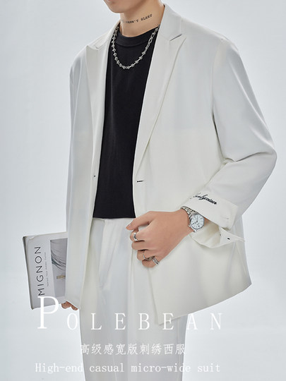 High-end autumn casual suit suit for men, loose Korean style, handsome and trendy men's light and mature style suit jacket