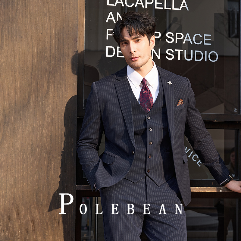 Spring and Summer British Style Handsome Striped Suit Set for Men, Business Casual Formal Wear, High-End Wedding Slim Fit Groom Suit Spring and Summer British Style Handsome Striped Suit Set for Men, Business Casual Formal Wear, High-End Wedding Slim Fit Groom Suit