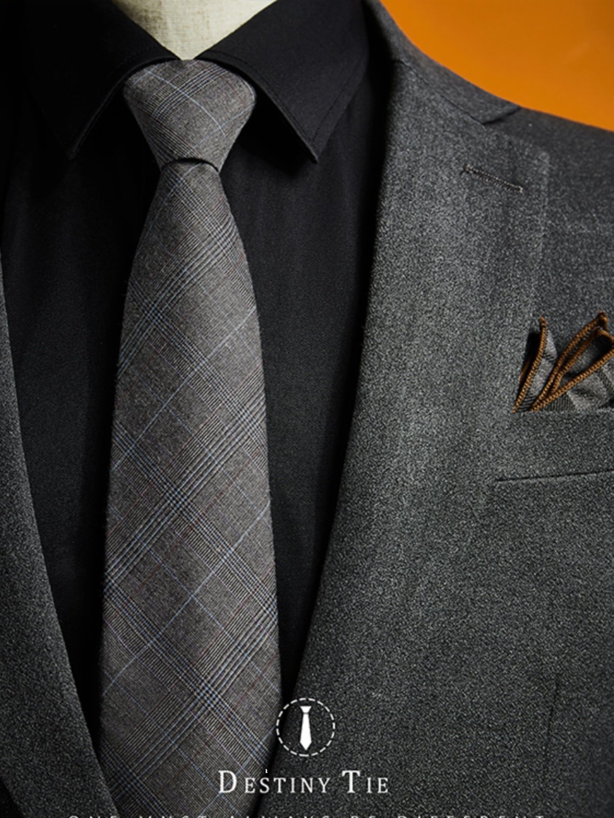 Men's Formal Business Suit Tie, Gray Zipper Style, Knot-Free, Groom's Wedding, Hand-Tied Style, Gift Box Set