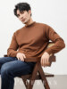 Autumn and Winter Half-Turtleneck Sweater for Men, Fleece-Lined and Thickened, Black Business Style, Korean Trendy Warm Base Layer Wool Knitwear