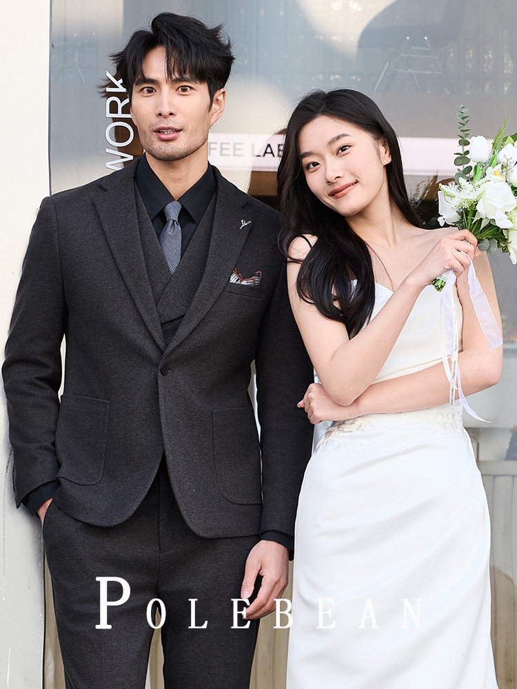 Autumn and Winter Thickened Woolen Casual Suit Set for Men, Warm Korean Style High-End Large Size Suit, Wedding Suit, Trendy