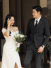 Groom's Wedding Suit, Men's Slim-Fit Business Formal Suit, Men's Korean-Style British-Style Groomsmen's Three-Piece Suit