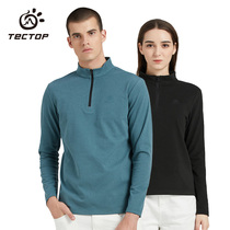 Exploratory autumn new T-shirt men and women outdoor casual jacket couples warm liner breathable collar long sleeve sweater