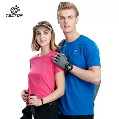 TECTOP Outdoor men's and women's quick-drying short-sleeved sports running short-sleeved couple breathable short-sleeved quick-drying clothes T-shirt