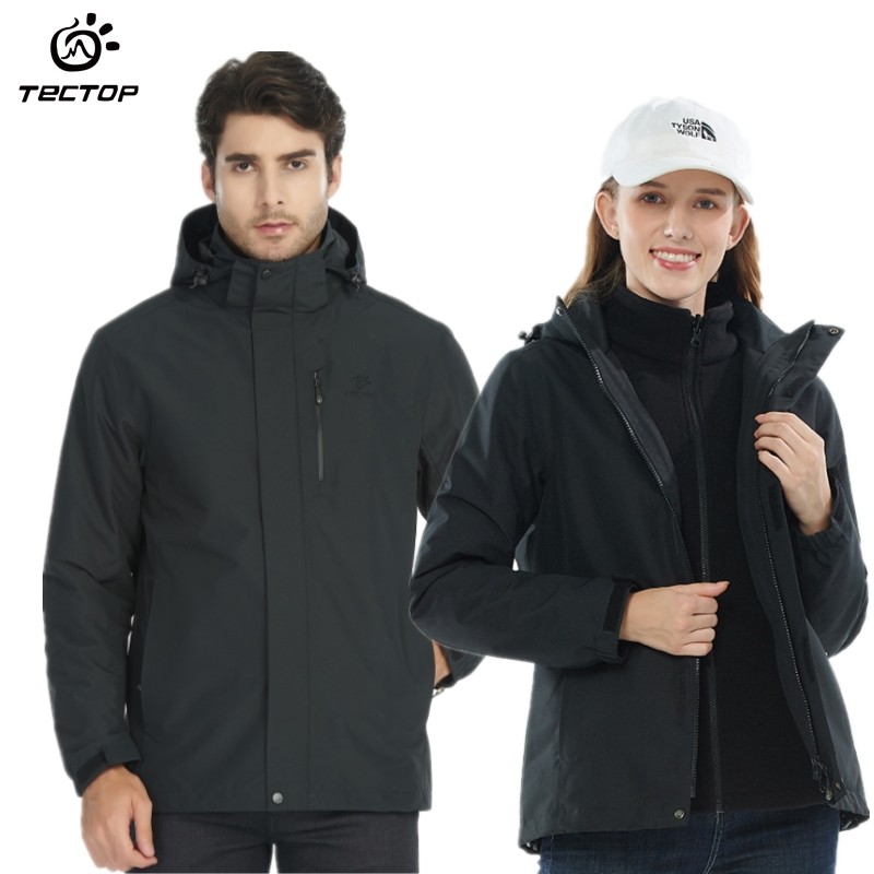 Explore outdoor men and women in charge dress in winter can be removed plus fur inner bile two sets of wind protection three-in-one coat
