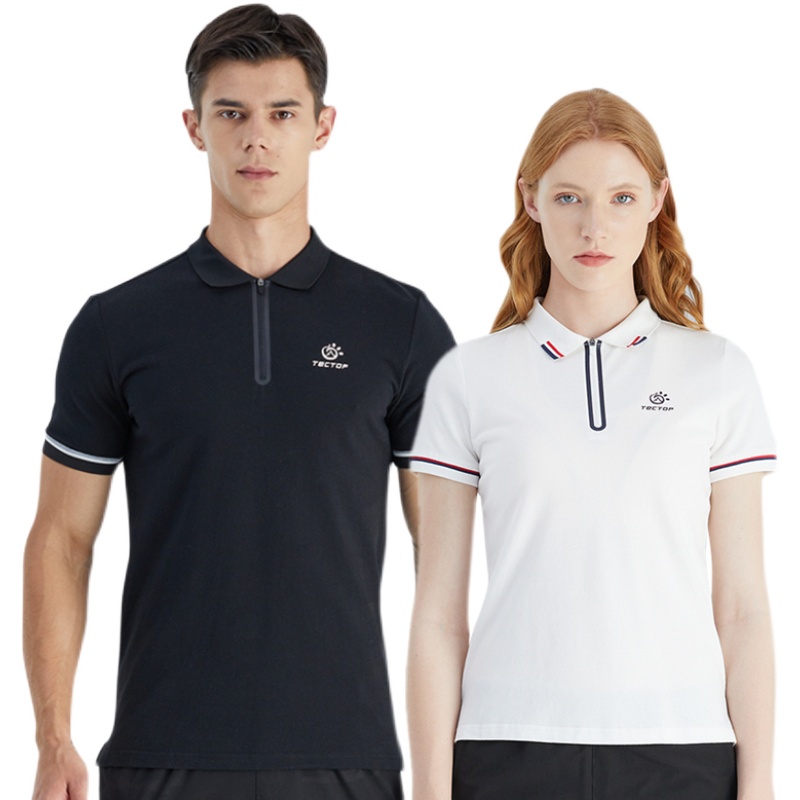TECTOP explores outdoor summer new business T-shirt men and women sports casual short-sleeved loose breathable POLO shirt