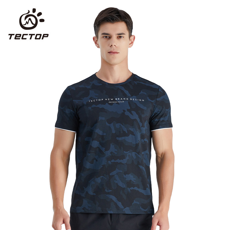 Exploring the outdoor new summer camouflay speed dry jersey man short sleeve breathable perspiration hiking mountaineering quick and dry round collar T-shirt-Taobao