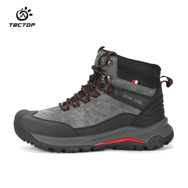 TECTOP explores outdoor autumn and winter high-barrel hiking shoes for men's wind-proof warming and anti-slip wear and plus-duvet climb shoes
