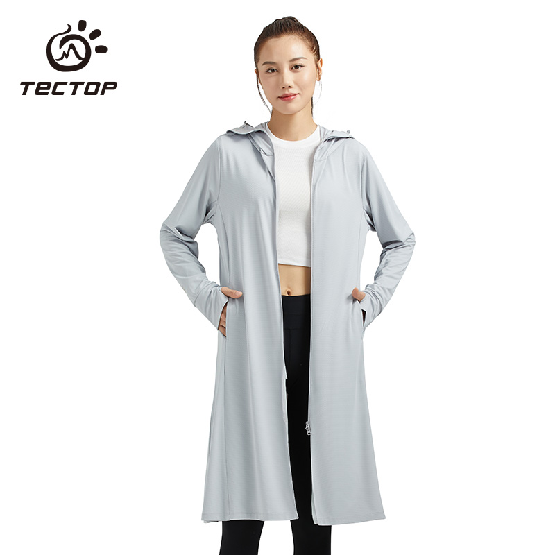 TECHCTOP EXPLORE OUTDOOR Medium Long Version Sunscreen Lady Loose Breathable Thin UPF50 Anti-ultraviolet Skin Coat