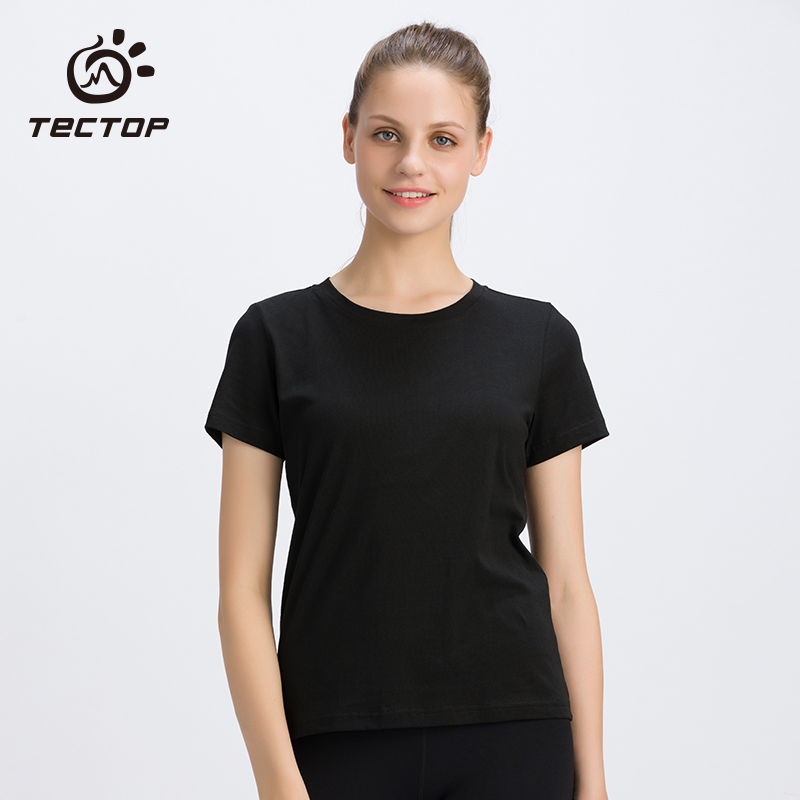 TECTOP Tantuo outdoor summer new women's casual short-sleeved cotton comfortable soft elastic skin-friendly breathable T-shirt