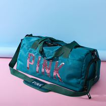 PINK green wet and dry isolation shoulder messenger bag couple with the same travel luggage bag casual lightweight waterproof large bag