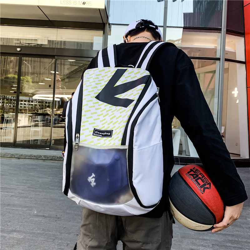 Basketball Bag Double Shoulder Training Bag Multifunction Sports Equipment Bag Boys Large Capacity Super Transparent Loaded Luggage