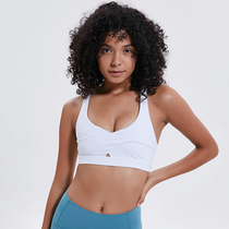 Color discount DQ18053 sports underwear womens double shoulder cross beauty back gathered milk yoga fitness bra