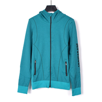 Color discount 1550 knitted zipper sports jacket womens hooded fitness suit breathable top hand guard running outdoor