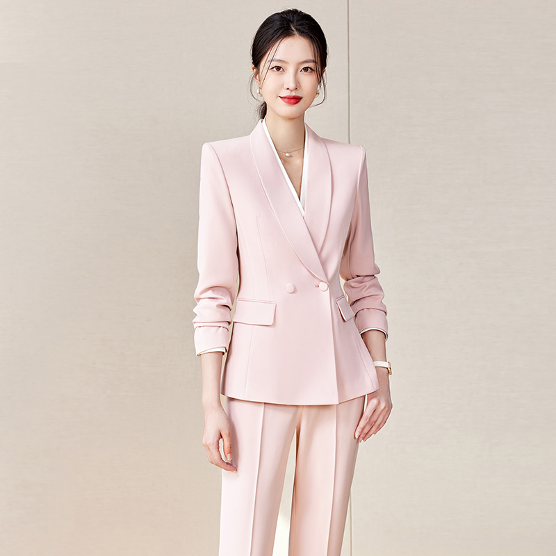 Spring High-End Interview Suit for Female Teachers, Professional Attire, Slim-Fit Blazer, Host Uniform