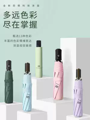 Fully automatic umbrella for men and women folding large sturdy simple sunshade sunscreen anti-UV rain dual-purpose sunshade umbrella