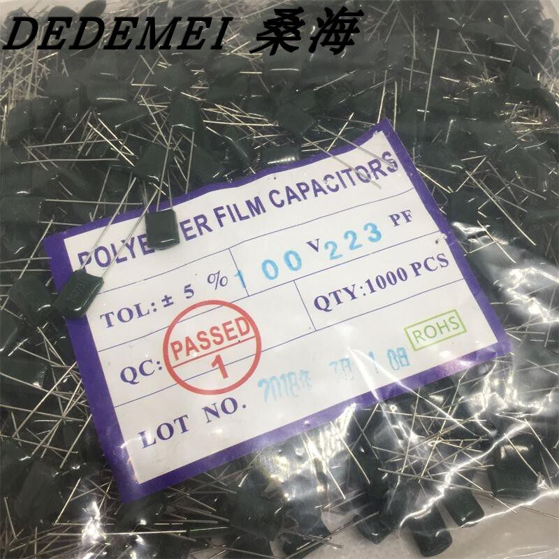 2A223J 0 022UF 100V polyester fiber capacitor green environmental protection 5% J file polyester film capacitor