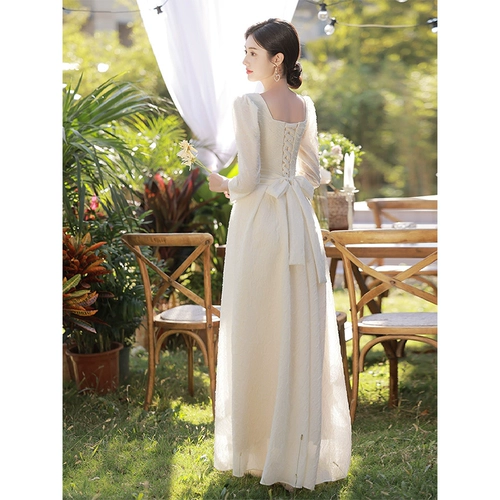 Платье подружки невесты, зимний демисезонный лонгслив, коллекция 2023, цвета шампанского, по фигуре, для подружки невесты