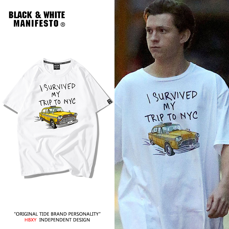 Spider-Man: Homecoming Short-Sleeve T-Shirt, Same Style as Peter Parker, Loose Fit for Men and Women, Summer Casual Trendy Spider-Man: Homecoming Short-Sleeve T-Shirt, Same Style as Peter Parker, Loose Fit for Men and Women, Summer Casual Trendy