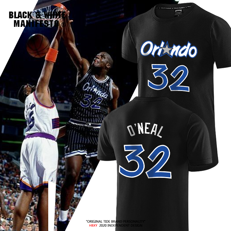 Magic Shaquille O'Neal T-Shirt Basketball Penny Hardaway Short Sleeve Jersey Sports Loose Half Sleeve Men's Summer Cotton