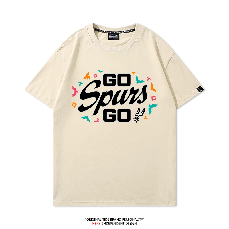 Футболка коротким рукавом для мужчин в стиле команды Spurs Playoffs Go Spurs Go, тренировочная майка по баскетболу Banyama