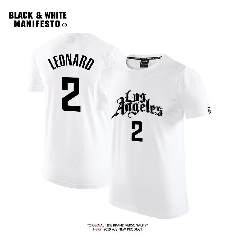 Fast Ship Leonard No. 2 City Edition T-Shirt Paul George No. 13 Short Sleeve Basketball Jersey Crew Neck Loose Cotton Trendy