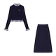 A set of two-piece Korean-style gentle sweaters and skirts