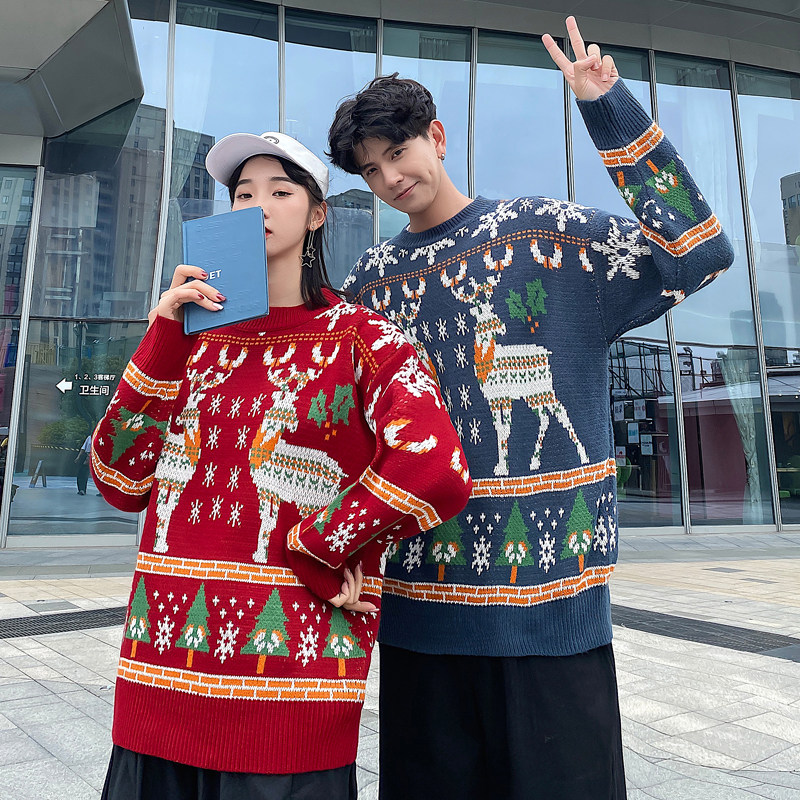 Lovers' clothing 2020 autumn and winter new sweaters male and female sets of hooded sweatshirt Christmas loose senteo blouses student trends
