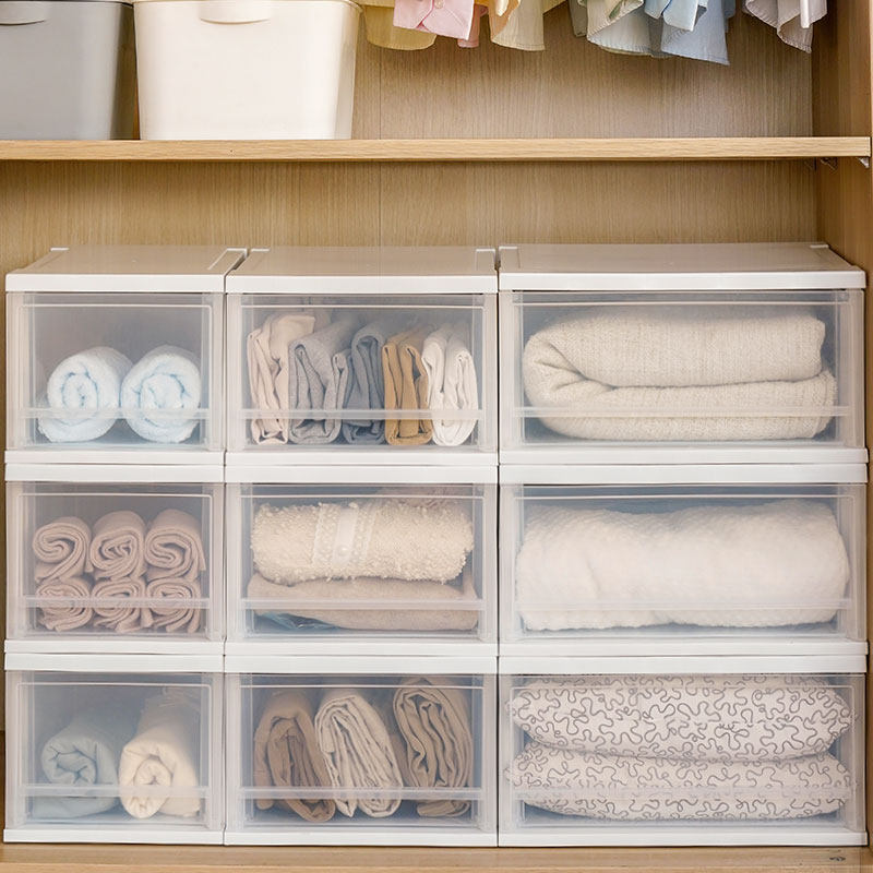 Alice drawer-type collection box containing cabinets with overlapping transparent storage container boxes Alice plastic household