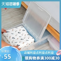 IRIS queen-size bed bottom storage box Flat transparent plastic clothing finishing box storage box Alice