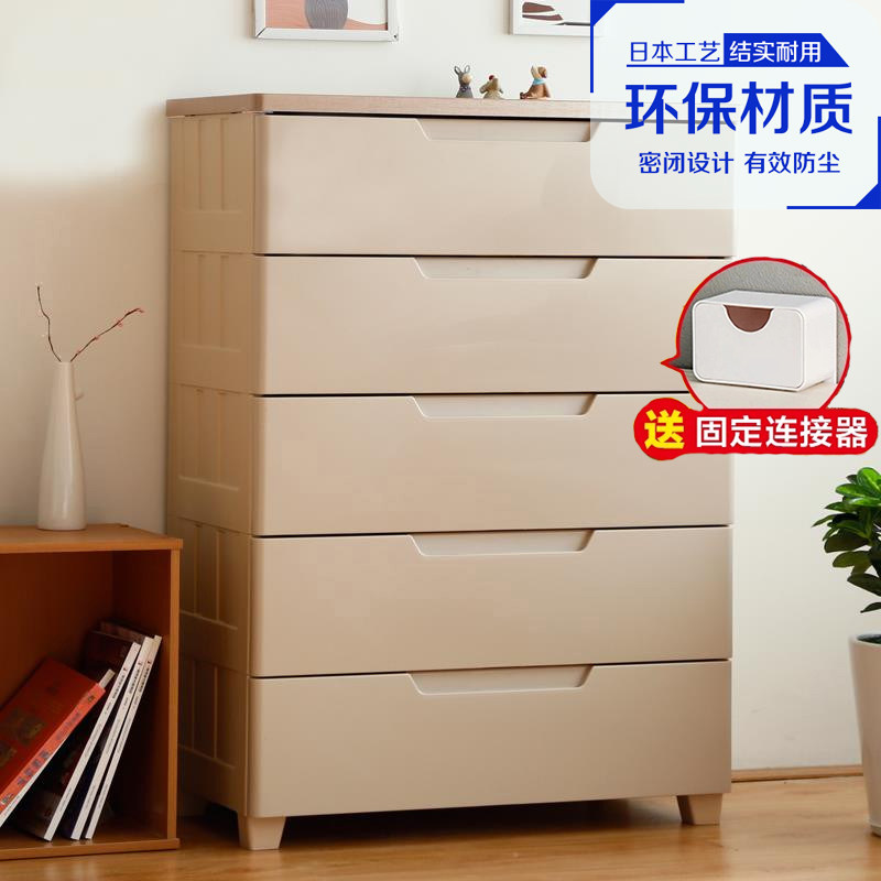 IRISIRIS Children's wardrobe closed drawer-type storage cabinet Alice five-bucket cabinet plastic toy storage cabinet