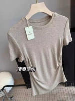 Хаки дизайнерский приятный телу модный костюм, рубашка, наплечники, тренд сезона, подходит для подростков, французский стиль, изысканный стиль, в западном стиле, по фигуре