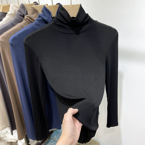 Осенний приталенный приятный телу черный лонгслив, в западном стиле