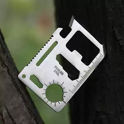 Stainless steel tool card Outdoor saber card Multi-function camping tool Portable card knife Survival card equipment