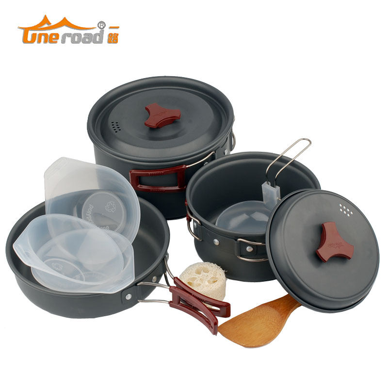 2-3 people outdoor set pan not complacent with outdoor wild cooking cutlery professional field camping pan with portable stove combination