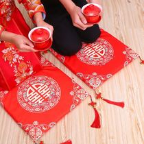 Marriage sitting on Fujing tea pad kneeling pad wedding tea kowtow pad happy mat Worshiping Heaven and Earth thick mat wedding mat wedding