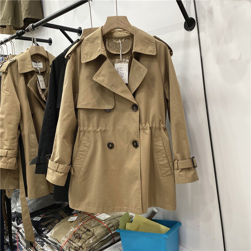 Inexplicas 2022 spring new loose medium long version small sub double row buttoned cashew with long sleeve windcoat jacket woman