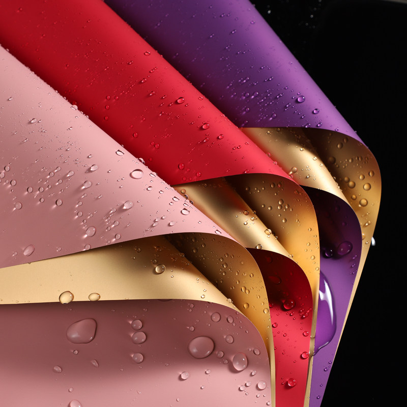 White Gold Paper Opening Flower Basket Golden Flower Paper Bouquet Bicolor Oya Paper Bag Floral Paper Waterproof Material Flowers Wrapping Paper