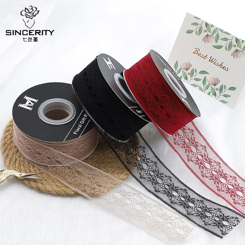 Pansy New 4cm Lace Ribbon Flower Bouquet Florist Florist Packaging Ribbon DIY Gift Wrapping Belt